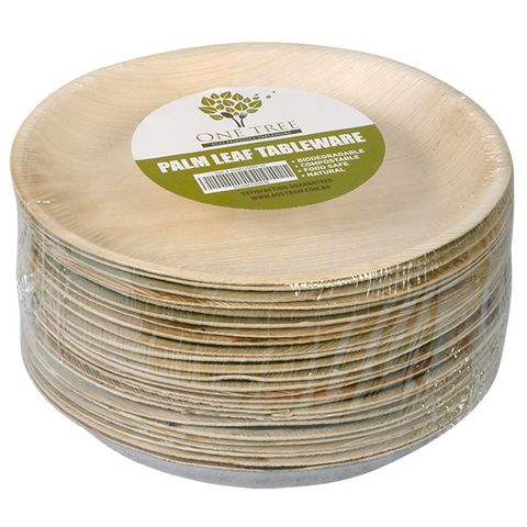 ONE TREE PALM LEAF ECO PLATE ROUND 200MM FLAT RIM ( ECOPL200RF ) - 100-CTN