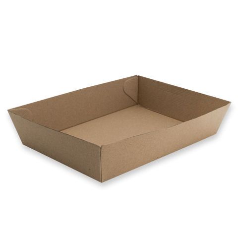 FUTURE FRIENDLY KRAFT CORRUGATED BOARD OPEN TRAY # 5 - 255 x 179 x 58mm - PBT5 - 100 CTN