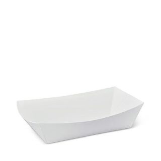 DETPAK WHITE FOOD TRAY # 4 - LARGE FOOD 170x96x55mm - 500 - CTN