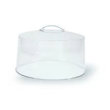 CAKE COVER - CHROME HANDLE - ACRYLIC 300mm - EACH - 74140minimum 10 per order