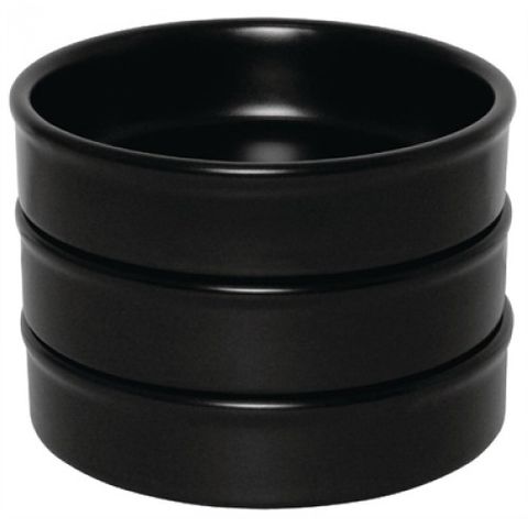 OLYMPIA BLACK TAPAS DISH - SMALL ( 20MM H x 102MM DIA ) DK832 - 6 - PACK