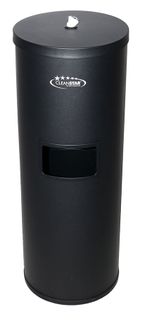 ANTIBACTERIAL SURFACE WIPES FREE STANDING DISPENSER AND BIN - BLACK - STAINLESS STEEL CONSTRUCTION - SUIT 1200 WIPES - EACH