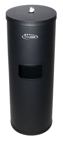 ANTIBACTERIAL SURFACE WIPES FREE STANDING DISPENSER AND BIN - BLACK - STAINLESS STEEL CONSTRUCTION - SUIT 1200 WIPES - EACH