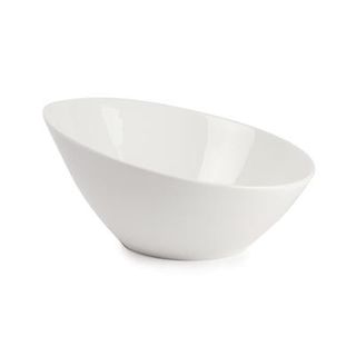 LUMINA WHITE FINE CHINA OVAL SLOPING BOWL 203MM ( CF384 ) - EACH