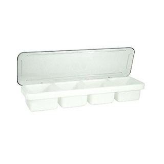 TRENTON BAR CADDY - PLASTIC - WHITE 4 COMPARTMENT - 70870