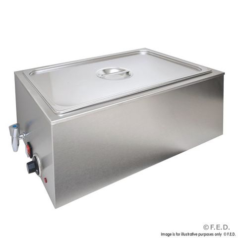BAIN MARIE - HEATED BENCHTOP MODEL WITH DRAIN VALVE & 1/1 GN PAN & LID ( ZCK165BT-1 ) -EACH