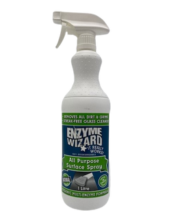 PRINTED ENZYME WIZARD ALL PURPOSE SPRAY BOTTLE - 1L INCL TRIGGER ( EMPTY PRINTED BOTTLE )