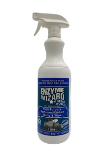 PRINTED ENZYME WIZARD MULTI-PURPOSE BATHROOM / KITCHEN MOULD & MILDREW SPRAY BOTTLE - 1L INCL TRIGGER ( EMPTY PRINTED BOTTLE )