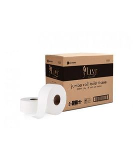 LIVI 1101 ESSENTIALS 1PLY 600MTR JUMBO TOILET ROLL - 8 ROLLS - CTN