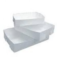 CAKE / FOOD TRAY WHITE - BABY ( 140 X 110 X 45MM ) - 200 - PKT