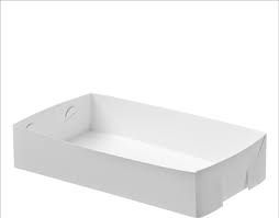 CAKE / FOOD TRAY WHITE - MEDIUM ( 215 X 145 X 50MM ) - 200 - PKT