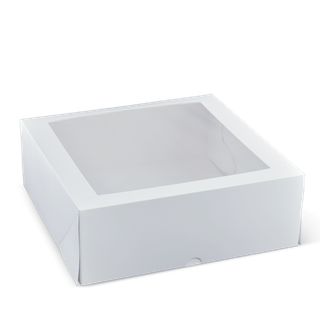 DETPAK 11" SQUARE PATISSERIE BOX WITH WINDOW (280 X 280 X 100) - Q006S0001 - 100 - CTN