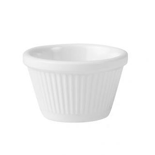 RAMEKIN - RYNER MELAMINE WHITE FLUTTED 120ML ( 85x50MM ) - 72 - CTN - 69663