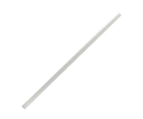 GREENMARK PLAIN WHITE REGULAR PAPER STRAWS (6MM X 197MM) - 2500 - CTN