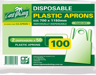 CASTAWAY PLASTIC APRON 700 x 1150 - WHITE - LDPE TEAR OFF PACK - 1000 - CTN