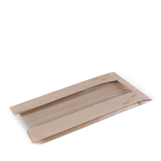 DETPAK BROWN - WHEAT COB LOAF BAG WITH WINDOW ( B207S0019 ) 390X200X110 - 500 - CTN