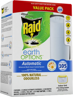 RAID EARTH OPTIONS VALUE PACK - INLC 1 X DISPENSER & 1 X REFILL 305G - 2 PACKS / CTN