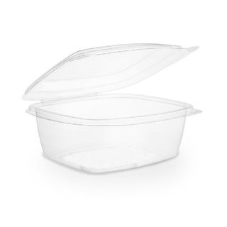 VEGWARE 24oz SALAD CONTAINER - RECTANGULAR HINGED LID - CLEAR - ( VHD-24 ) - 200 - CTN