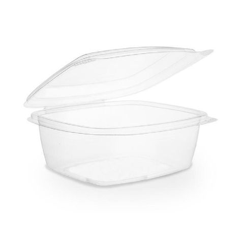 VEGWARE 24oz SALAD CONTAINER - RECTANGULAR HINGED LID - CLEAR - ( VHD-24 ) - 200 - CTN