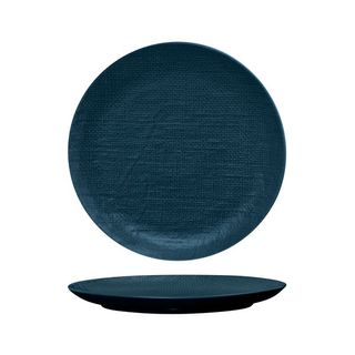 LUZERNE LINEN ROUND FLAT COUPE PLATE 285MM - MATT BLUE - 94511-BL - 12 - CTN