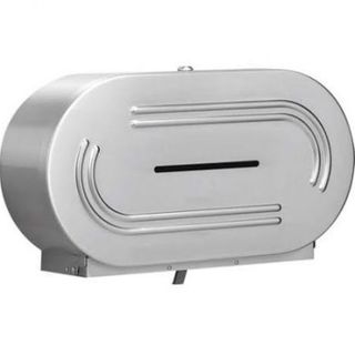 STAINLESS STEEL TWIN JUMBO TOILET ROLL DISPENSER - D494S - EACH