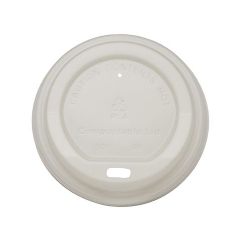 CUSTOM LID - PLA 6-12oz (80mm) WHITE OPAQUE - 1000 - CTN