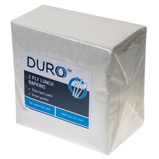 CAPRICE DURO LUNCH 2PLY WHITE 1/4 FOLD NAPKIN - ( 2LWE ) - 100 - PKT