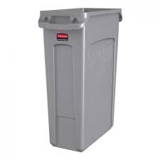 RUBBERMAID SLIM JIM BIN WITH VENTING CHANNELS - GREY - 87.1L - EACH