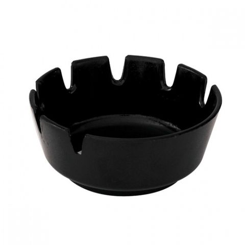 TRENTON BAKELIGHT 110MM ROUND ASHTRAY - BLACK - 40004 - EACH