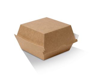 GREENMARK BROWN & WHITE CARDBOARD BURGER BOX 102X105X80MM ( KB2 ) - 125 - SLV