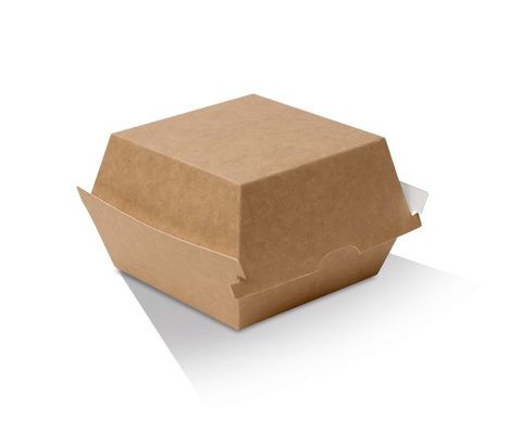 GREENMARK BROWN & WHITE CARDBOARD BURGER BOX 102X105X80MM ( KB2 ) - 125 - SLV