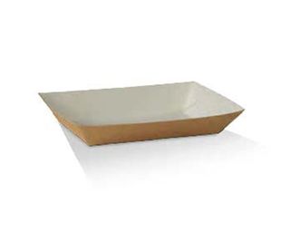 GREENMARK BROWN & WHITE CARDBOARD HOT DOG TRAY 190X70X50MM ( BTHD ) - 125 - SLV