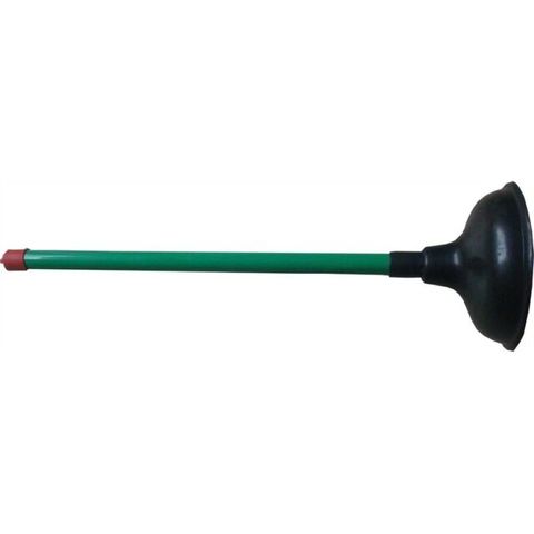 SINK PLUNGER - LARGE - KINETIC 140MM DIA x 490MM L ( GREEN HANDLE ) - EACH