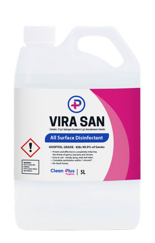 CLEAN PLUS VIRA SAN HOSPITAL GRADE SURFACE SANITISER - 5L ( RTU )