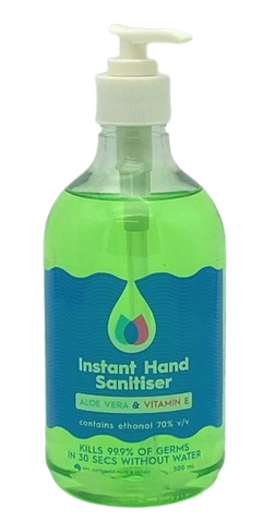 HI - IMPACT LIQUID INSTANT HAND SANITISER WITH ALOE & VITAMIN E - 500ML PUMP - EACH