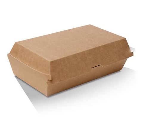 GREENMARK BROWN & WHITE CARDBOARD SNACK BOX LARGE 205X106X76MM ( KB8 ) - 125 - SLV