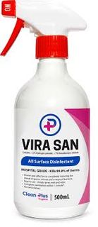 CLEAN PLUS VIRA SAN HOSPITAL GRADE SURFACE SANITISER 500ML TRIGGER SPRAY ( RTU ) - 12 - CTN