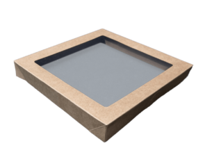 PINNACLE BROWN KRAFT LID FOR CATERING TRAY 5, 229X228X30MM - 100 - CTN ( ECT5L )