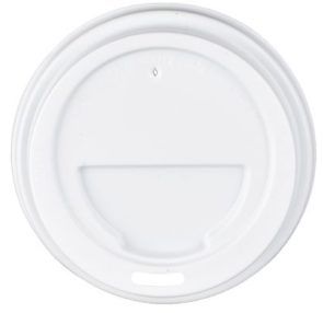 PINNACLE LID - WHITE 8, 12, 16oz (90mm) TRAVEL COFFEE CUP LID - 100 - SLV