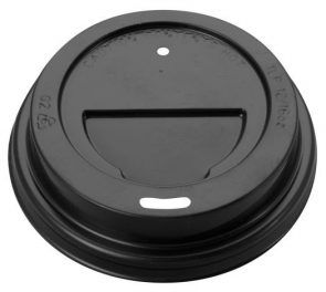 PINNACLE LID - BLACK 8, 12, 16oz (90mm) TRAVEL COFFEE CUP LID - 100 - SLV