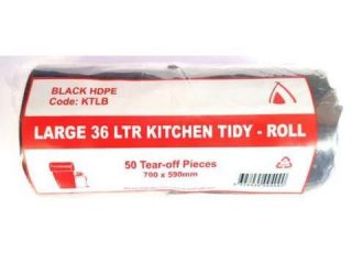TP 36L BLACK  "LARGE" KITCHEN TIDY BAG - 50 / ROLL