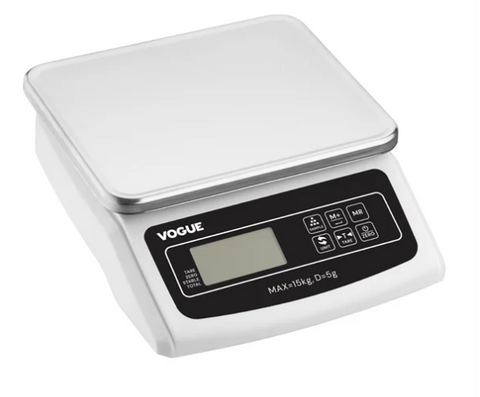 VOGUE PLATFORM DIGITAL SCALE 15KG - RECHARGEABLE BATTERY - HZ323 - EACH