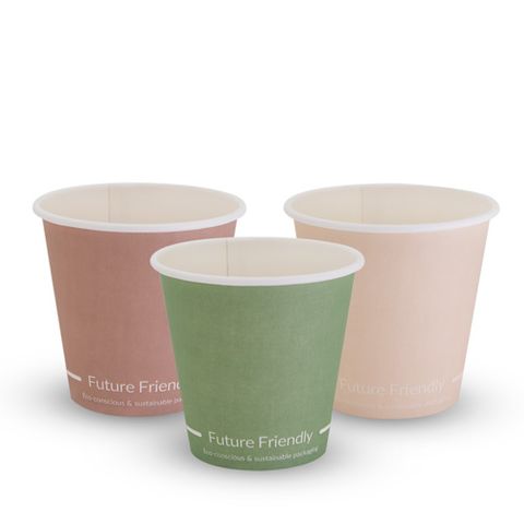 FUTURE FRIENDLY SINGLE WALL PRINT SERIES COFFEE CUP - 08oz - PLA ( UNI 90mm ) - 50 - SLV