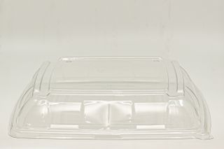 BIOWAY CLEAR PET LID FOR MEDIUM NATURAL SUGARCANE CATERING PLATTER 12" - 100 - CTN ( BWCTLM