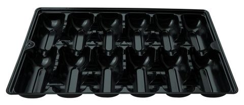 PINNACLE 12 POCKET OYSTER TRAY - BLACK - 300 - CTN