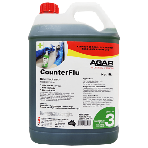 AGAR COUNTERFLU HOSPITAL GRADE DISINFECTANT ( KILLS COVID-19 VIRUS ) - 5L