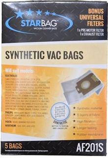 STARBAG - AF201S - SYNTHETIC - VACUUM BAGS - 5 PACK