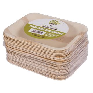 ONE TREE PALM LEAF ECO PLATE RECTANGLE 150 X 110MM ( ECOPL1511R ) - 25 - SLV
