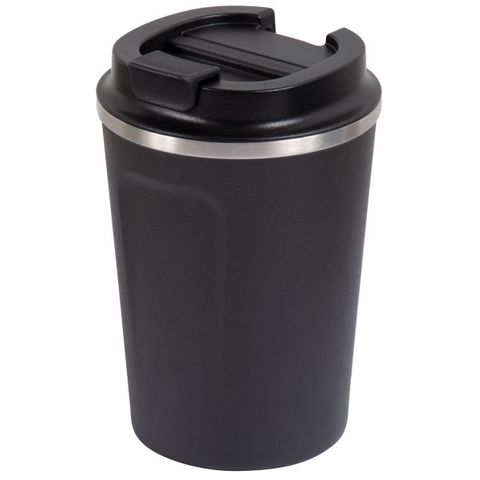 GO GREEN ' SLATE ' REUSABLE COFFEE CUP - DOUBLE WALL STAINLESS STEEL 380ML - EACH