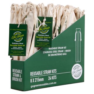 GO GREEN REUSABLE STAINLESS STEEL STRAW AND BRUSH KIT - 24 - INNER